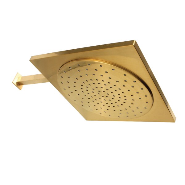 Showerscape KX8227CK 12-Inch Rainfall Square Shower Head with 16-Inch Shower Arm, Brushed Brass KX8227CK - main